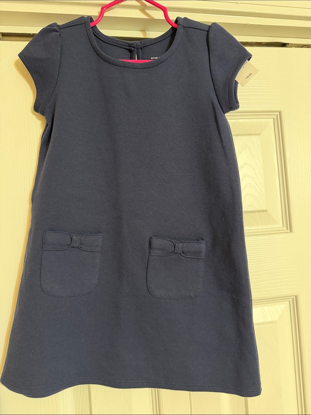 The Children's Place Navy Knit Dress with Bow Pockets
